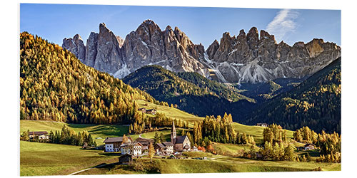 Obraz na PCV Funes in the Dolomite Alps in autumn, South Tyrol - Italy