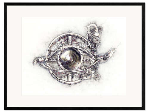 Framed art print Sketch technical eye