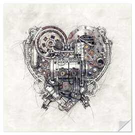 Selvklebende plakat Heart Sketch