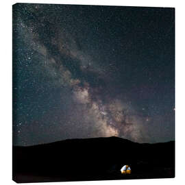 Canvas print Camping underneath milky way