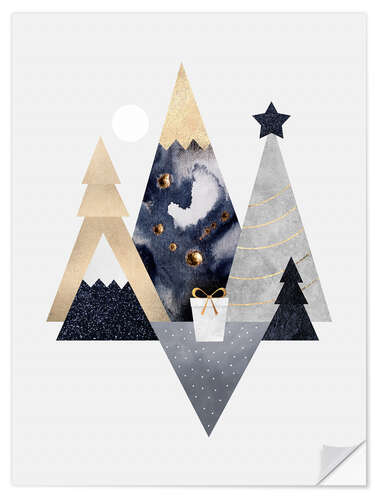 Vinilo para la pared Christmas Mountains