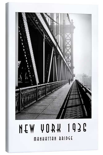 Leinwandbild Historisches New York, Manhattan Bridge