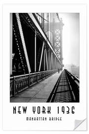 Selvklæbende plakat Historic New York, Manhattan Bridge