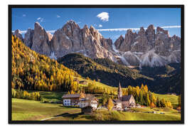 Gerahmter Kunstdruck Villnösstal Südtirol Dolomiten