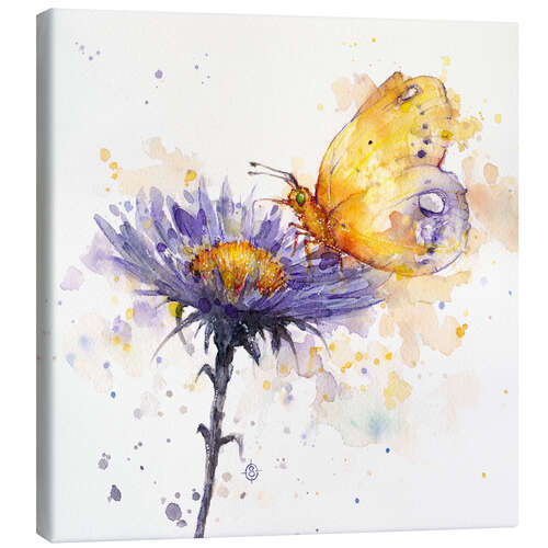 Quadro em tela Flowers & flutters (butterfly & flower)