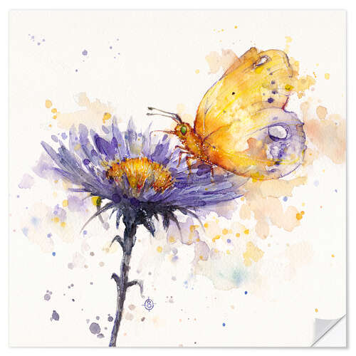 Wandsticker Schmetterling & Blume