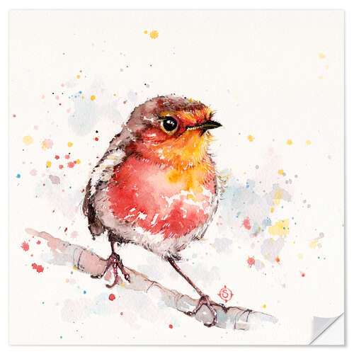 Wall sticker Adventure awaits (robin red breast)