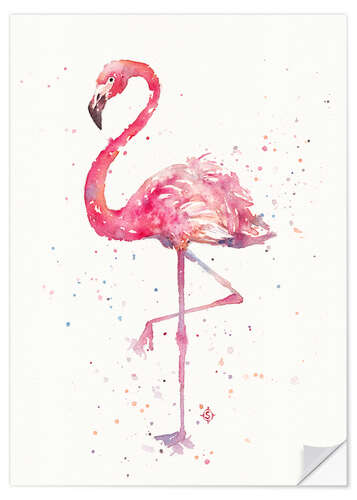 Selvklebende plakat A Flamingo's Fancy