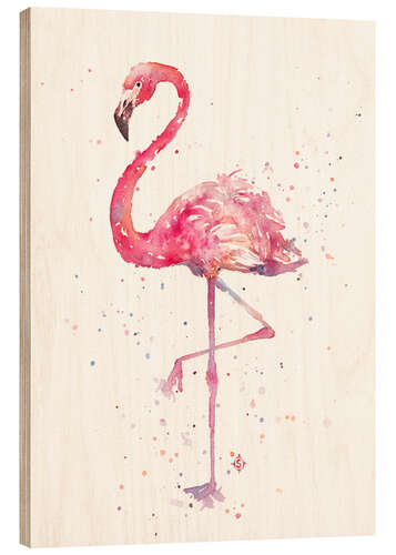 Wood print A Flamingo's Fancy