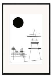 Gerahmter Kunstdruck Zeichnung für Punkt und Linie zu Fläche, 1925