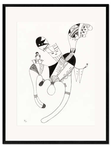 Impresión de arte enmarcada Drawing on 'une figure Flottante'