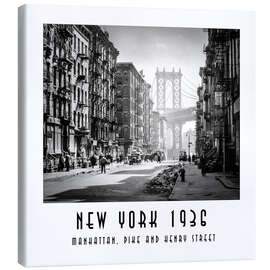 Stampa su tela Historical New York, Pike and Henry Street - Christian Müringer