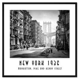 Gerahmter Kunstdruck Historisches New York, Pike and Henry Street