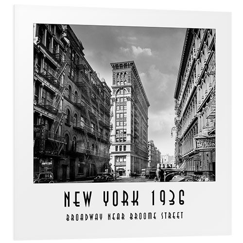 Hartschaumbild Historisches New York, Broadway und Broome Street