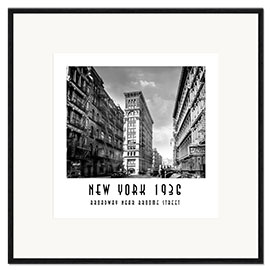 Kehystetty taidepainatus Historical New York, Broadway and Broome Street