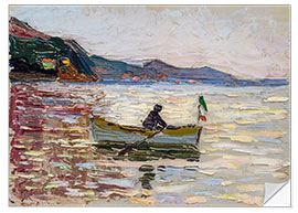 Selvklebende plakat Rapallo, boat in the sea