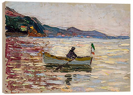 Wood print Rapallo, boat in the sea