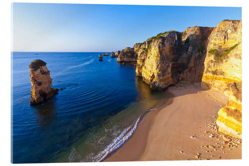 Acrylic print Beach near Lagos in the Algarve