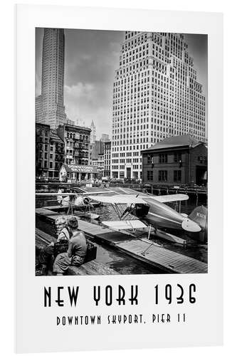 Quadro em PVC Historical New York, Downtown Skyport, Pier 11