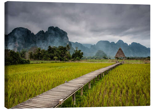 Tableau sur toile way in paddy field 2