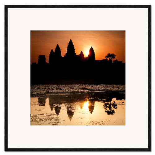 Plakat artystyczny premium w ramie angkor wat