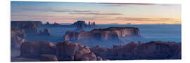 Tableau en PVC Panoramic sunrise over Monument Valley Tribal park, Arizona, USA