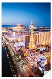 Wall sticker Eiffel tower on the Strip at night, Las vegas, Nevada, USA