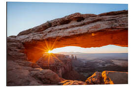 Tableau en aluminium Lever du soleil à Mesa Arch, USA