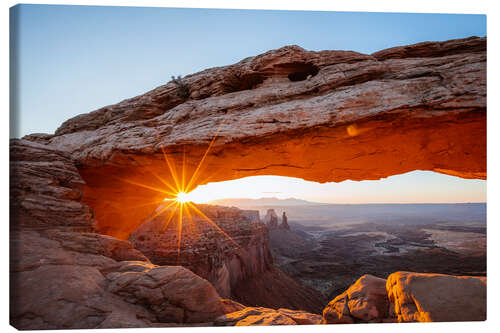 Leinwandbild Sonnenaufgang am Mesa Arch, Canyonlands Nationalpark, Utah, USA