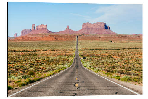 Alumiinitaulu US route 163 leading to Monument Valley, Arizona, USA