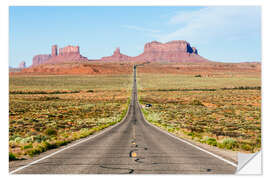 Wandsticker US Route 163, die zu dem Monument Valley führt, Arizona, USA