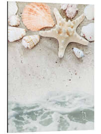 Magnettafel Meeresstrand mit Seesternen