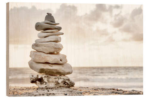 Quadro de madeira Pile of pebbles