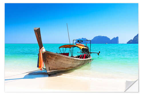 Sticker mural Long boat en Thaïlande
