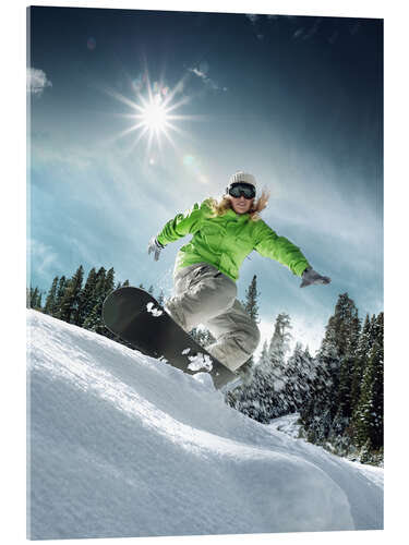 Cuadro de metacrilato Snowboarder on a slope