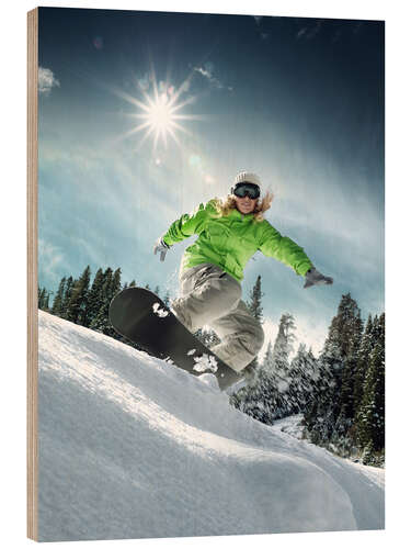 Obraz na drewnie Snowboarder on a slope