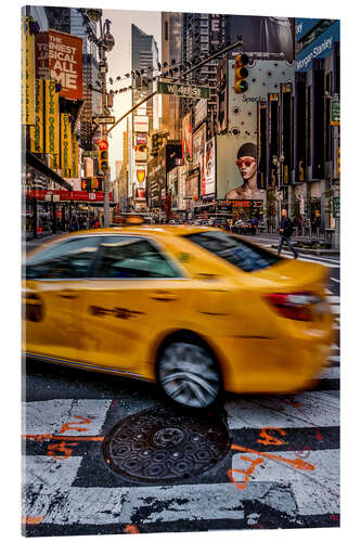 Acrylic print Yellow Cab New York