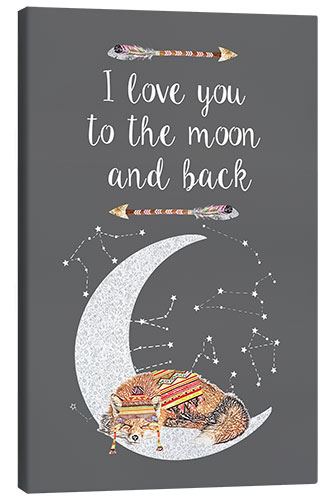 Quadro em tela I love you to the moon and back