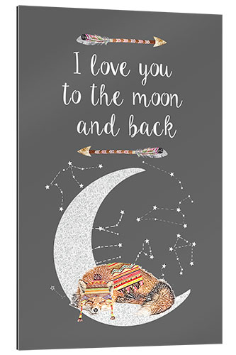 Tableau en plexi-alu I love you to the moon and back