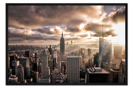 Gerahmter Kunstdruck Sonnenuntergang New York