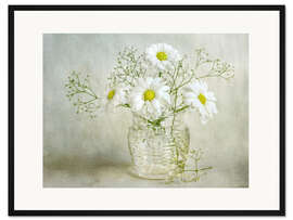 Gerahmter Kunstdruck Stilleben mit Chrysanthemen