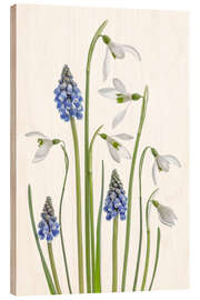 Tableau en bois Snowdrops and Muscari