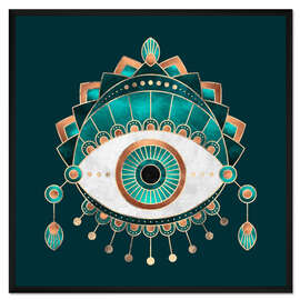 Gerahmter Kunstdruck Teal Eye