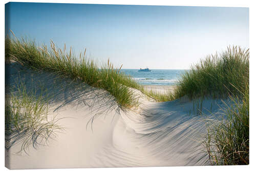 Leinwandbild Nordsee Meerblick mit Schiff