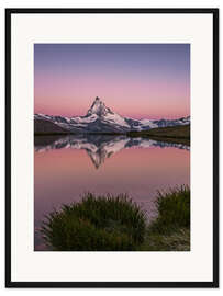 Gerahmter Kunstdruck Sonnenaufgang am Matterhorn Schweiz