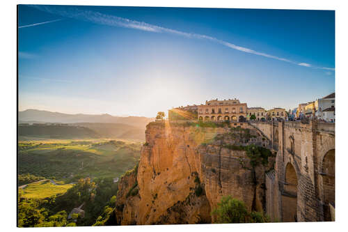 Aluminium print Ronda at the sunset