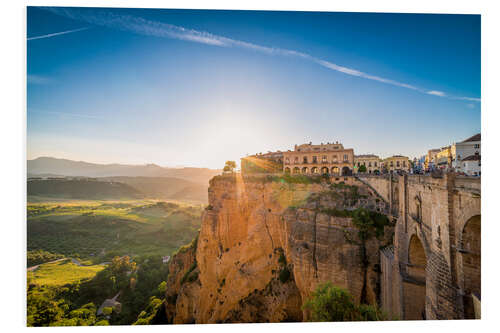 Foam board print Ronda at the sunset