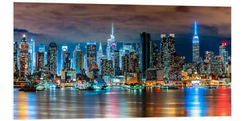 Foam board print Midtown Skyline by Night, New York