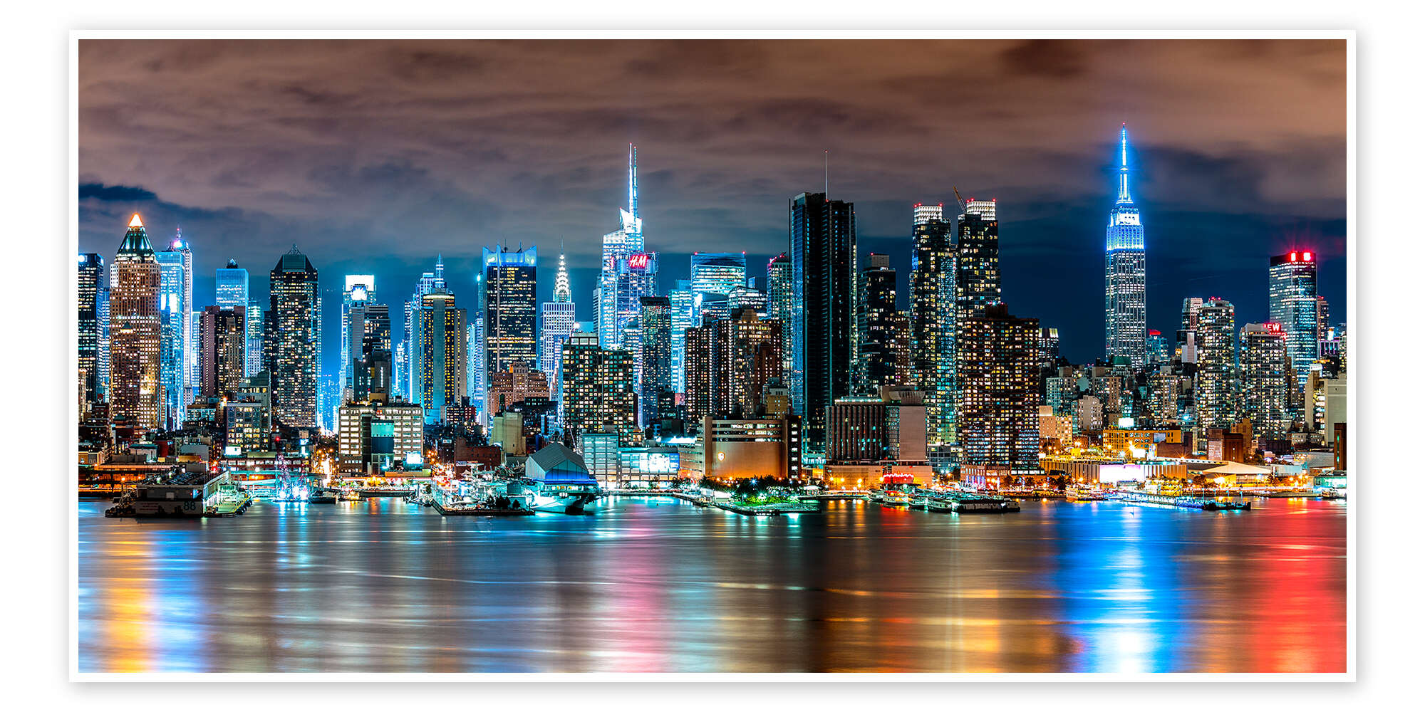 Skyline New York di Notte - Quadri di New York su Tela