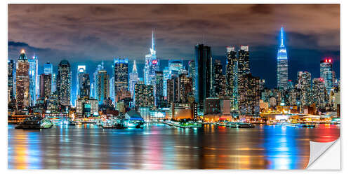 Sticker mural Skyline de New York la nuit